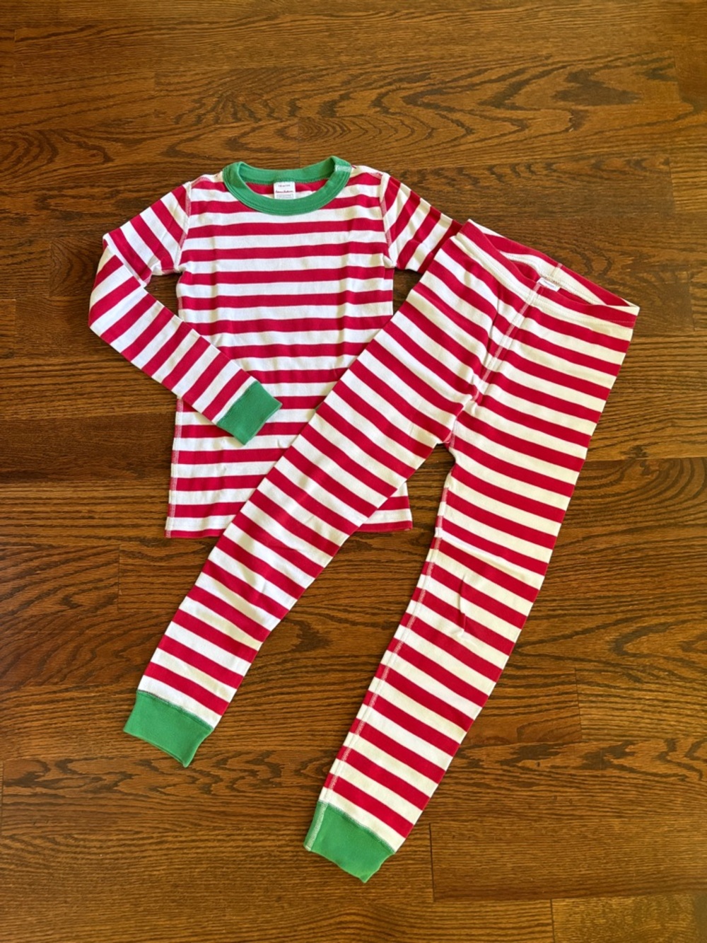 Hanna Andersson Kids striped long John pajama set - Christmas size 8 130cm